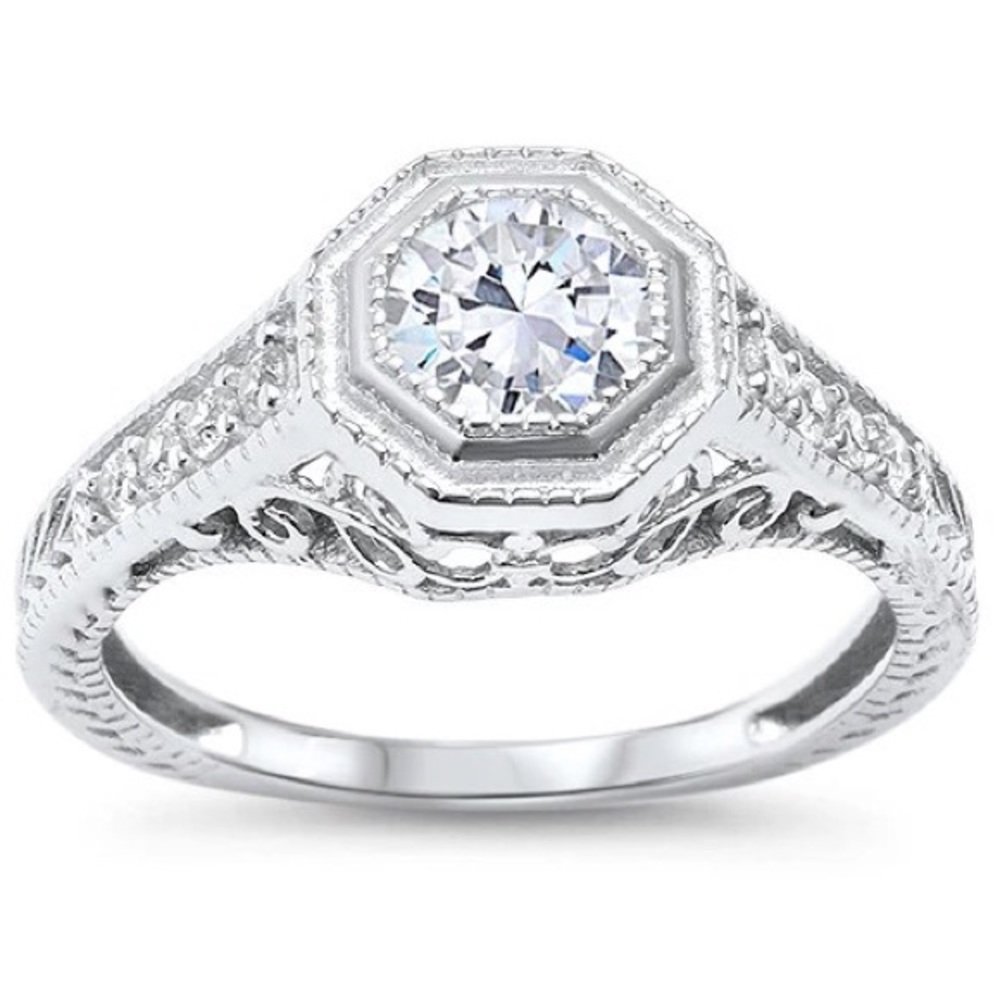 Oval Solitaire 925 Sterling Silver Engagement Ring - Picture 6 of 7